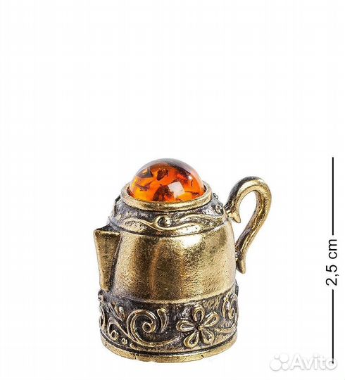 Наперсток Чайник (латунь, янтарь) A2087996