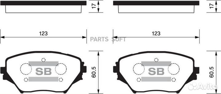 Sangsin brake SP1233 Колодки торм. перед. Toyota R