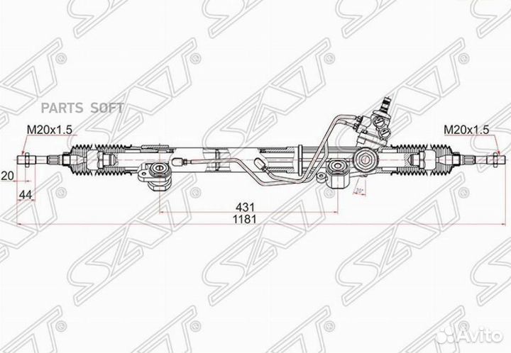 SAT ST-44250-60100 Рейка рулевая Toyota Land Cruis