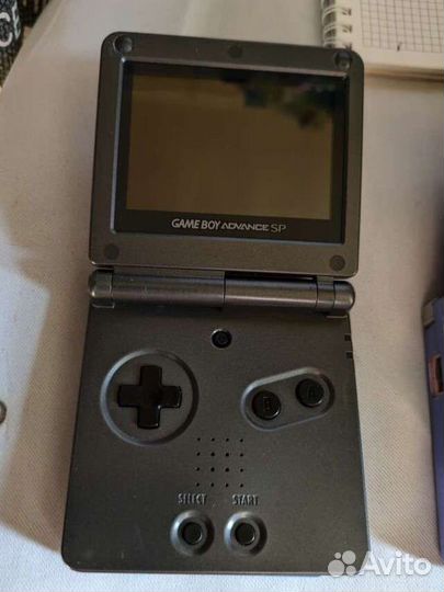 Game Boy Advance SP + зарядка + картриджи + чехол