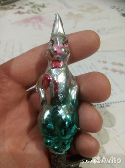 Елочные игрушки ссср.Дед с ёлкой и мешком.Зайцы