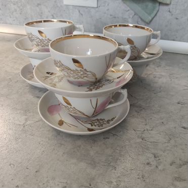 Чайные пары "Розовая ветка" (Дулево)