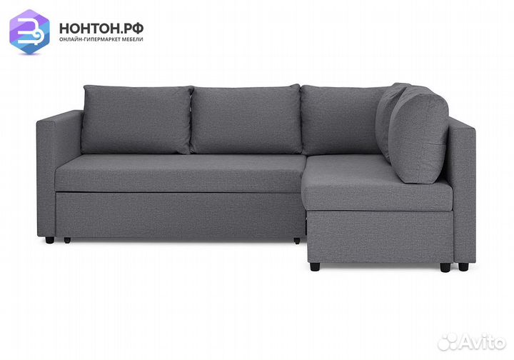 Диван угловой дельфин Мансберг лайт темно-серый