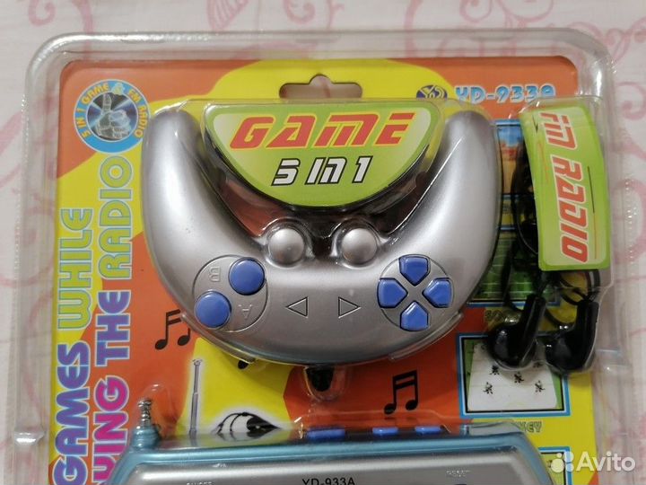 Винтажная электронная игра 5 в 1 с FM-радио