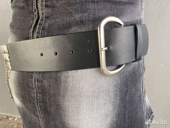 Ремень y2k с заклёпками и цепями