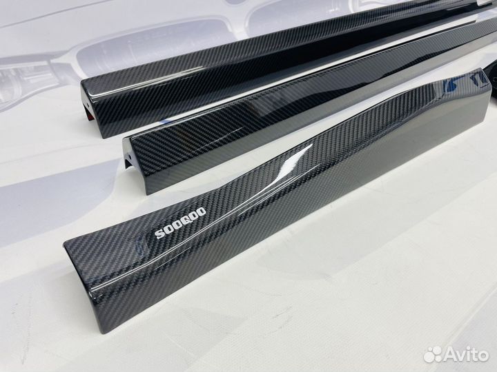 Лезвия на пороги BMW X3M F97 сухой карбон