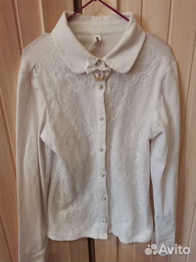 Блузка белая для девочек 134