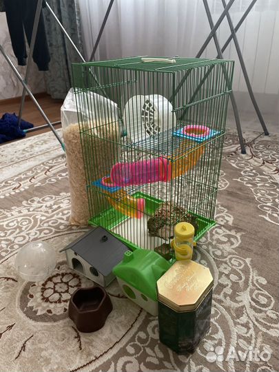 Клетка для хомяка трехэтажная