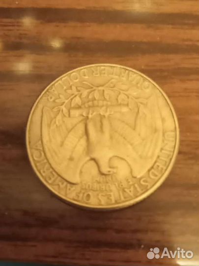 Монета Liberty quarter dollar 1987