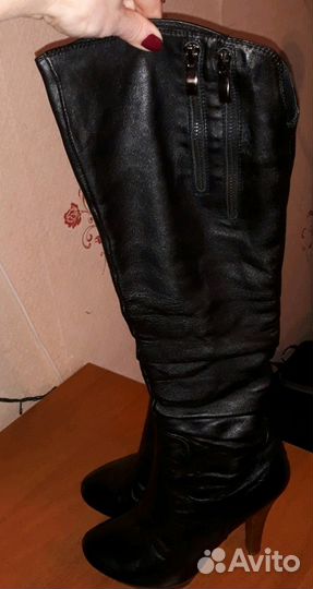 Сапоги ботфорты натуральная кожа - 37р