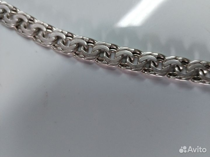 Мужская серебряная цепь с крестом