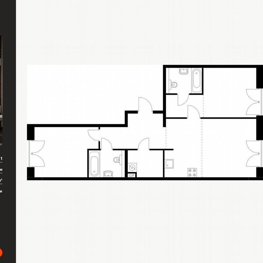 2-к. квартира, 72,8 м², 7/9 эт.