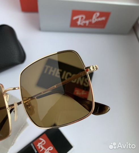 Очки ray ban square коричневые