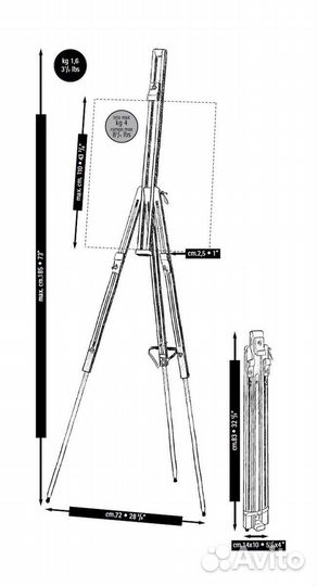 Мольберт тренога mabef бук Mabef