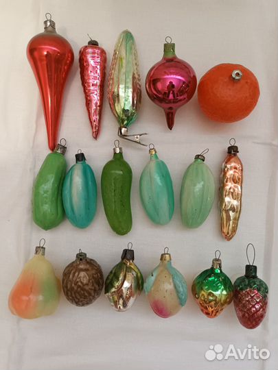 Елочные игрушки СССР -овощи, фрукты, ягоды