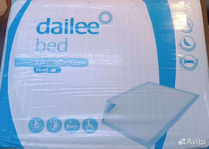 Пеленки одноразовые 60х90 30 штук Dailee bed