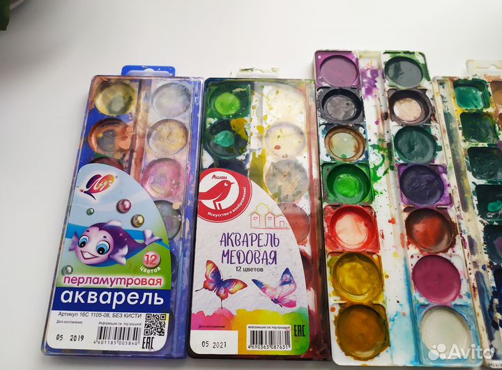 Акварельные краски 4 шт