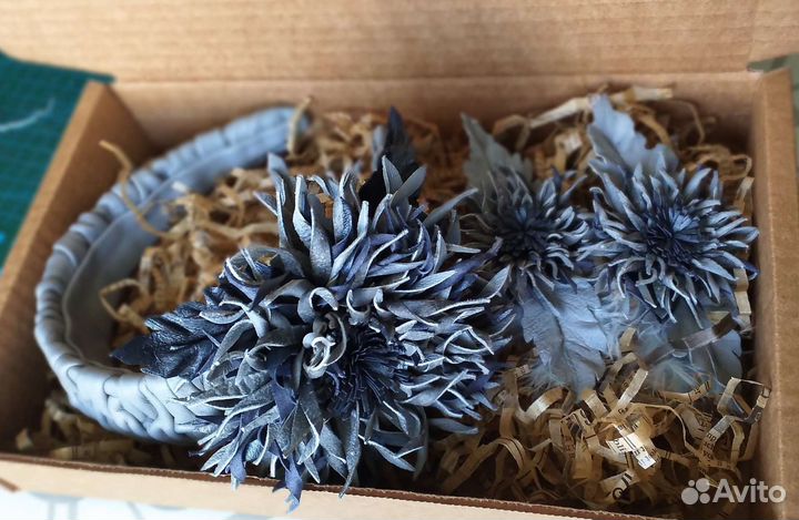 Комплект украшений из натуральной кожи