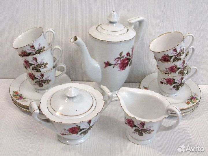 Винтажный фарфоровый кофейный сервиз, Китай, 1950е