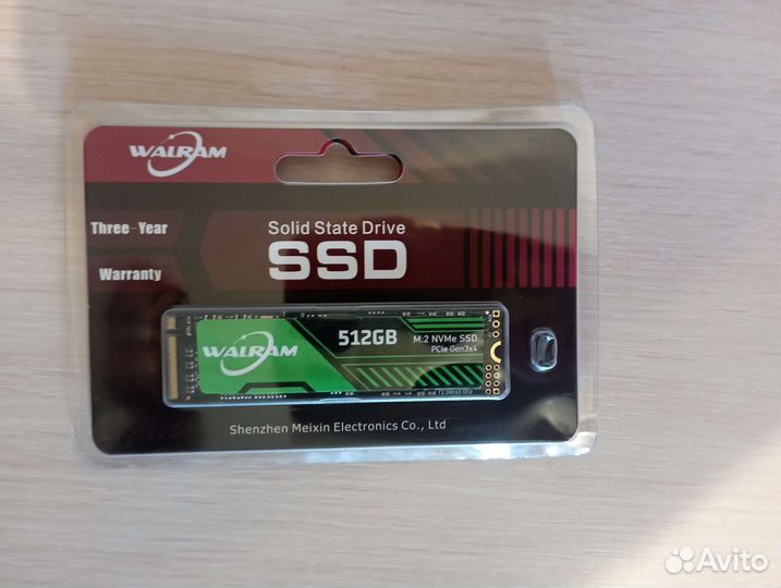Новые SSD m2 nvme Walram 128gb/256gb/512gb/1tb