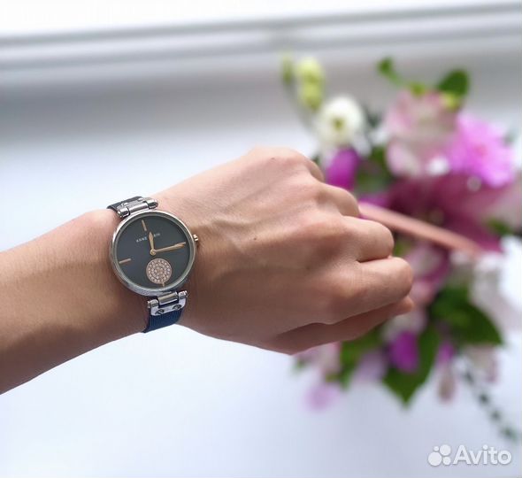 Часы женские синие anne klein 3001blrt