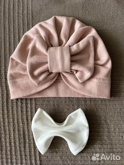Шапка чалма для девочки 1-2 месяца