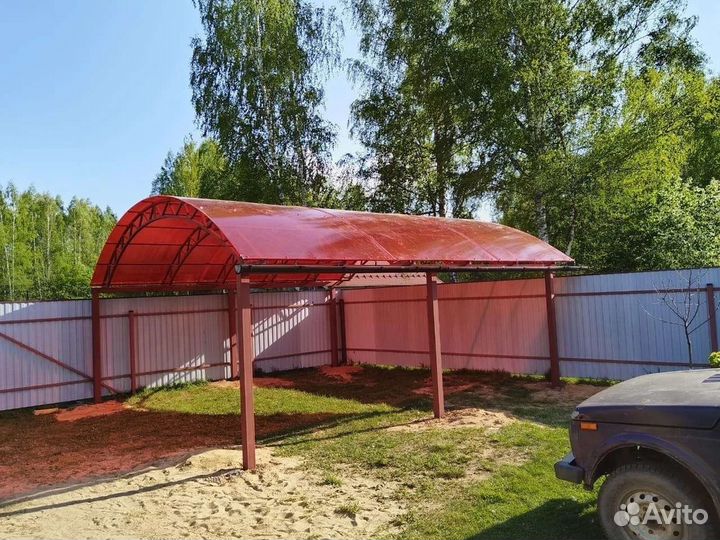 Навес металлочерепица