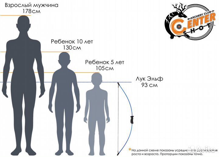 Лук детский классический Centershot Эльф синий (с