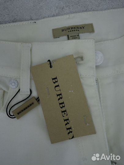 Burberry белые укороченные брюки оригинал