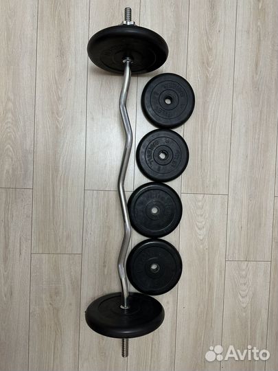 Штанга, кривой гриф 45 кг