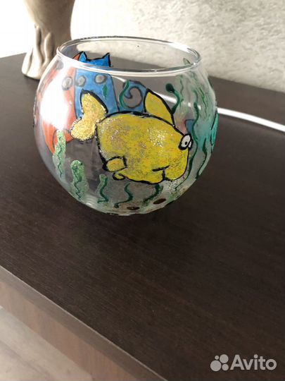 Ваза маленькая круглая из стекла