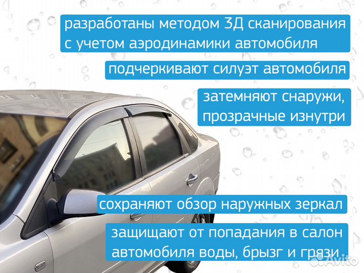 Ветровики Ford Focus 2 (дефлекторы окон)