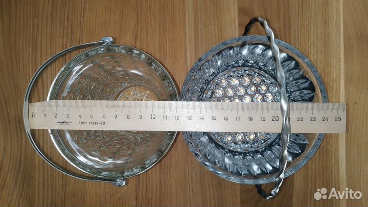 Конфетница мельхиор+ведерко для льда+ вазы из СССР