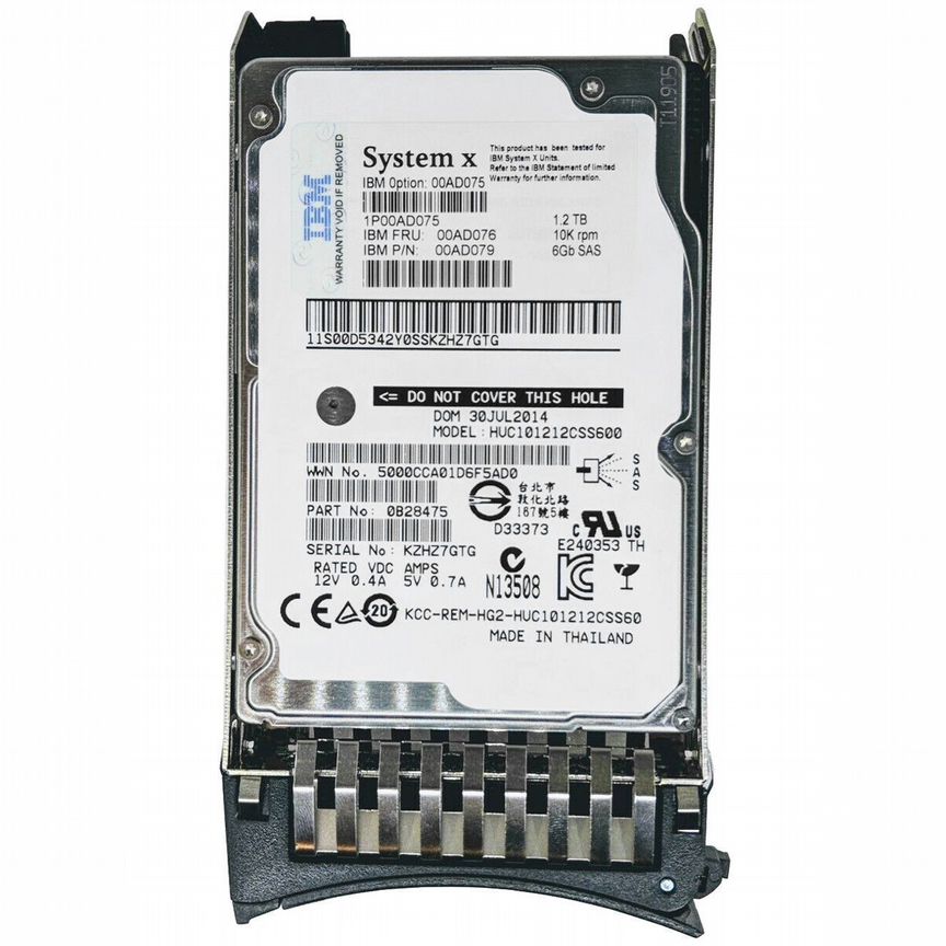 [00AD076] Жесткий Диск Ibm 1.2tb 00ad075 Sas 2.5 00ad076