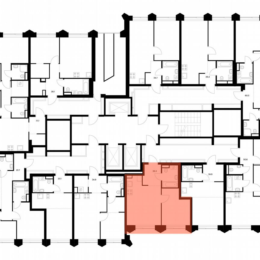 1-к. квартира, 36,3 м², 19/25 эт.