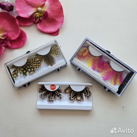 Накладные ресницы, перьевые ресницы, тату-стикеры