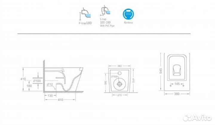 Напольный унитаз CeramaLux NS-3178-18