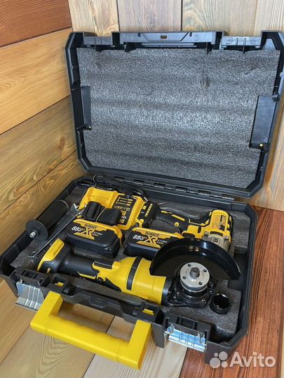 Набор 2в1 аккумуляторная ушм+гайковерт Dewalt