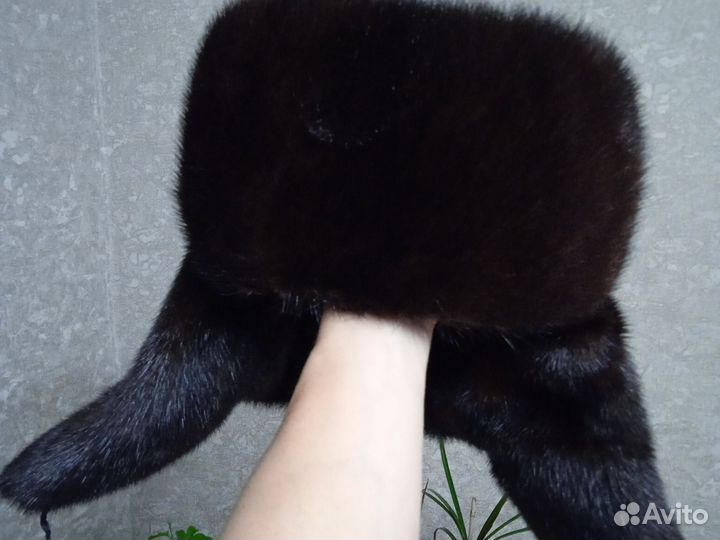 Норковая шапка мужская ушанка