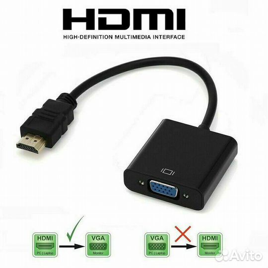 Адаптер - Переходник с hdmi на VGA новый