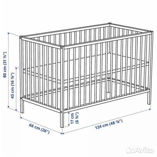 Детская кровать IKEA sniglar 66x124x80