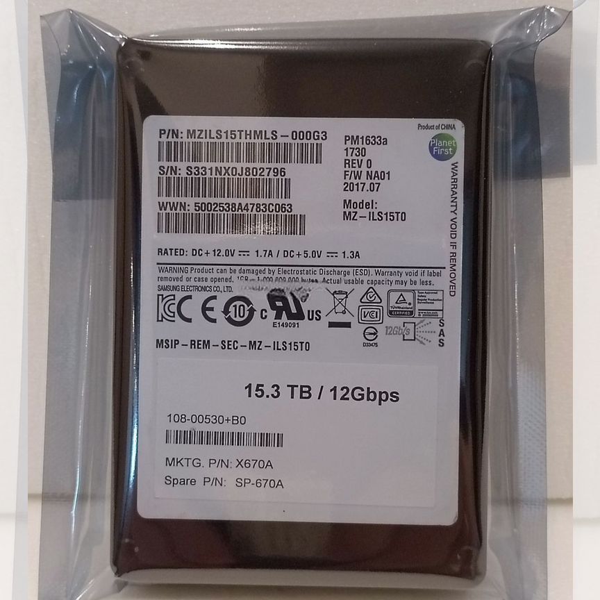 [PM1633A] Ssd Netapp 15.36tb Mzils15thmls-000g3 Pm1633a