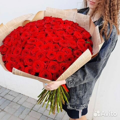 Цветы. Букет из 101 розы с бесплатной доставкой