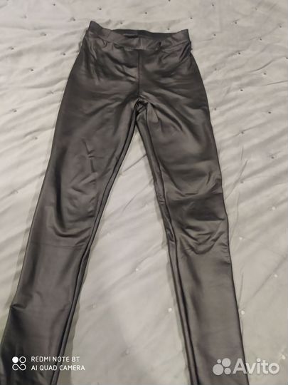 Брюки кожаные на флисе