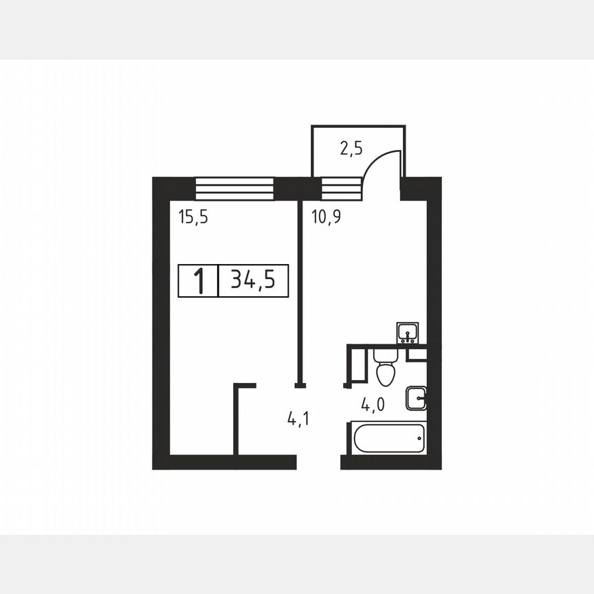 1-к. квартира, 34,5 м², 2/3 эт.