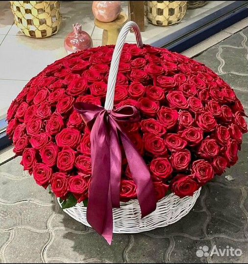Корзина из 101 розы Цветы Владимир