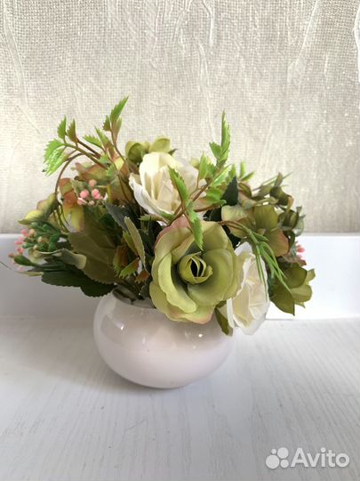 Искусственные цветы в горшках бу