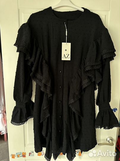 Платье рубашка с рюшами