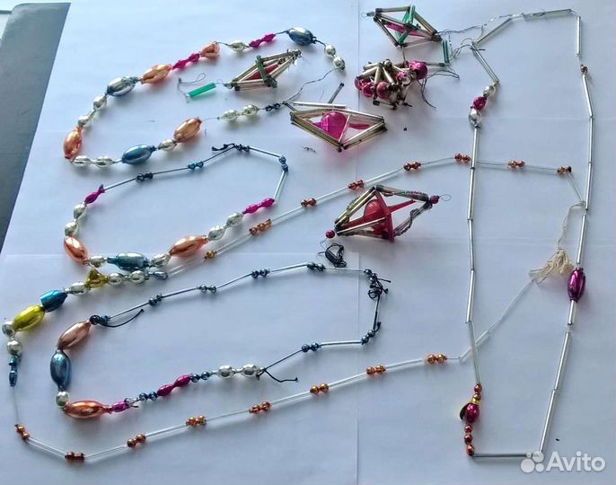 Ёлочные игрушки СССР стеклярус