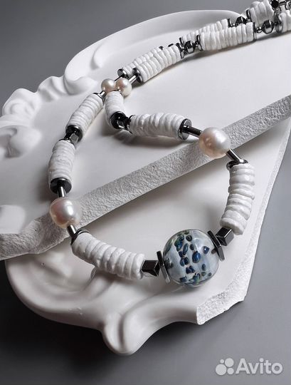 Колье чокер из натуральных камней